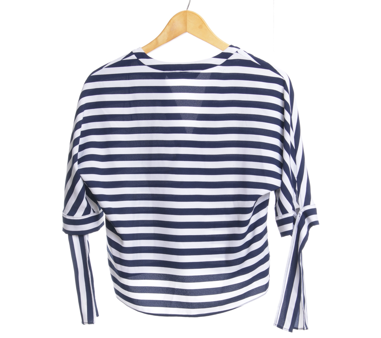 Zara Dark Blue And White Striped Blouse