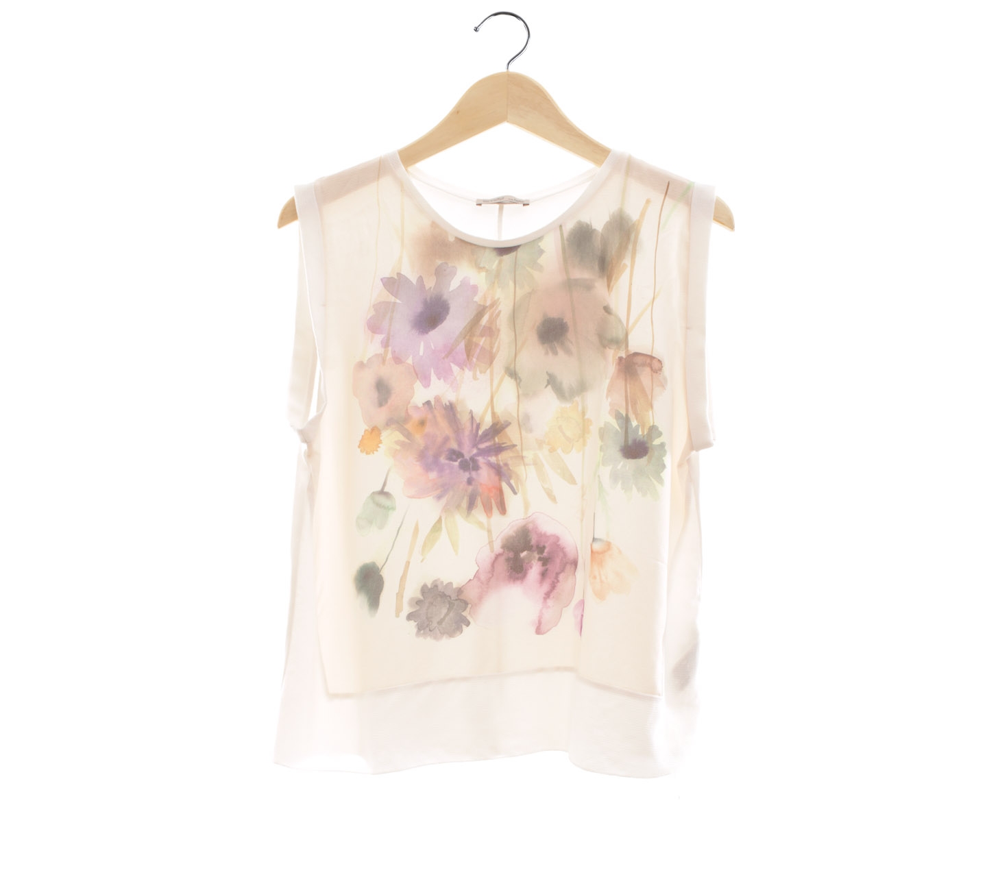 Zara White Floral Sleeveless