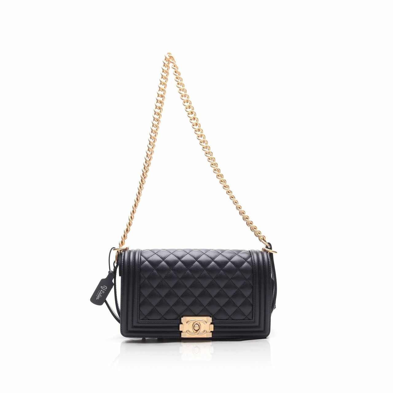 Chanel Boy Quilted Gold Hardware Black Shoulder Bag