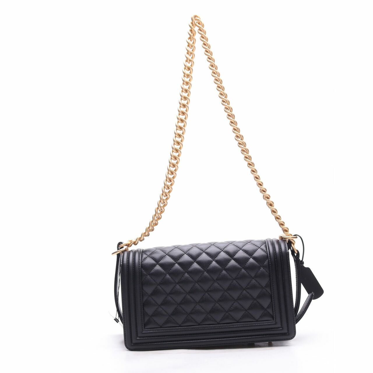 Chanel Boy Quilted Gold Hardware Black Shoulder Bag