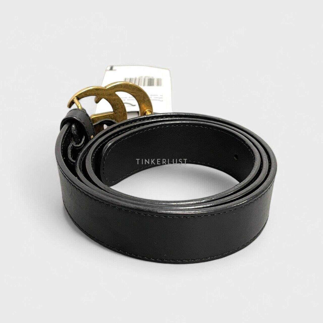 Gucci Smooth Leather Double G Slim Black Belt