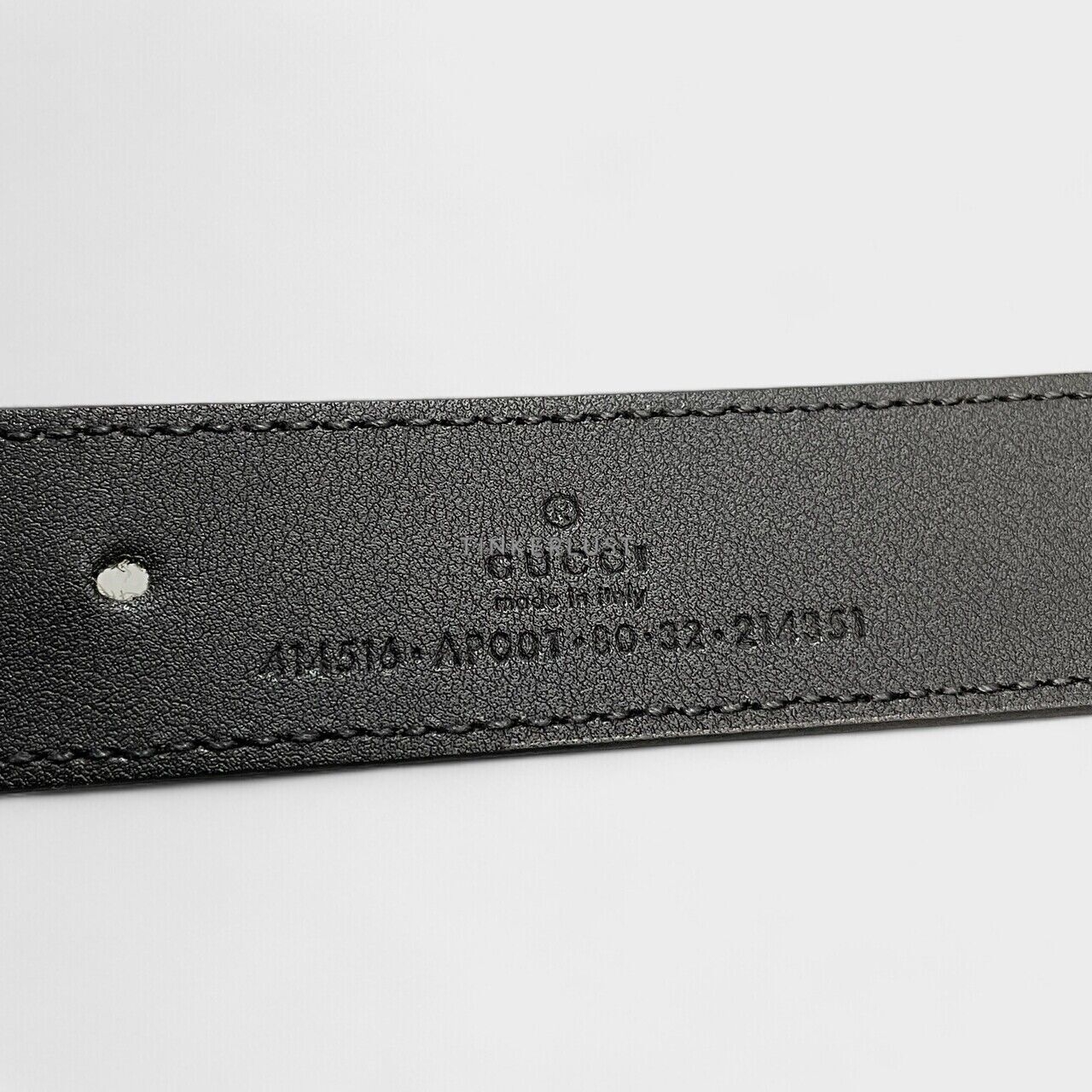 Gucci Smooth Leather Double G Slim Black Belt