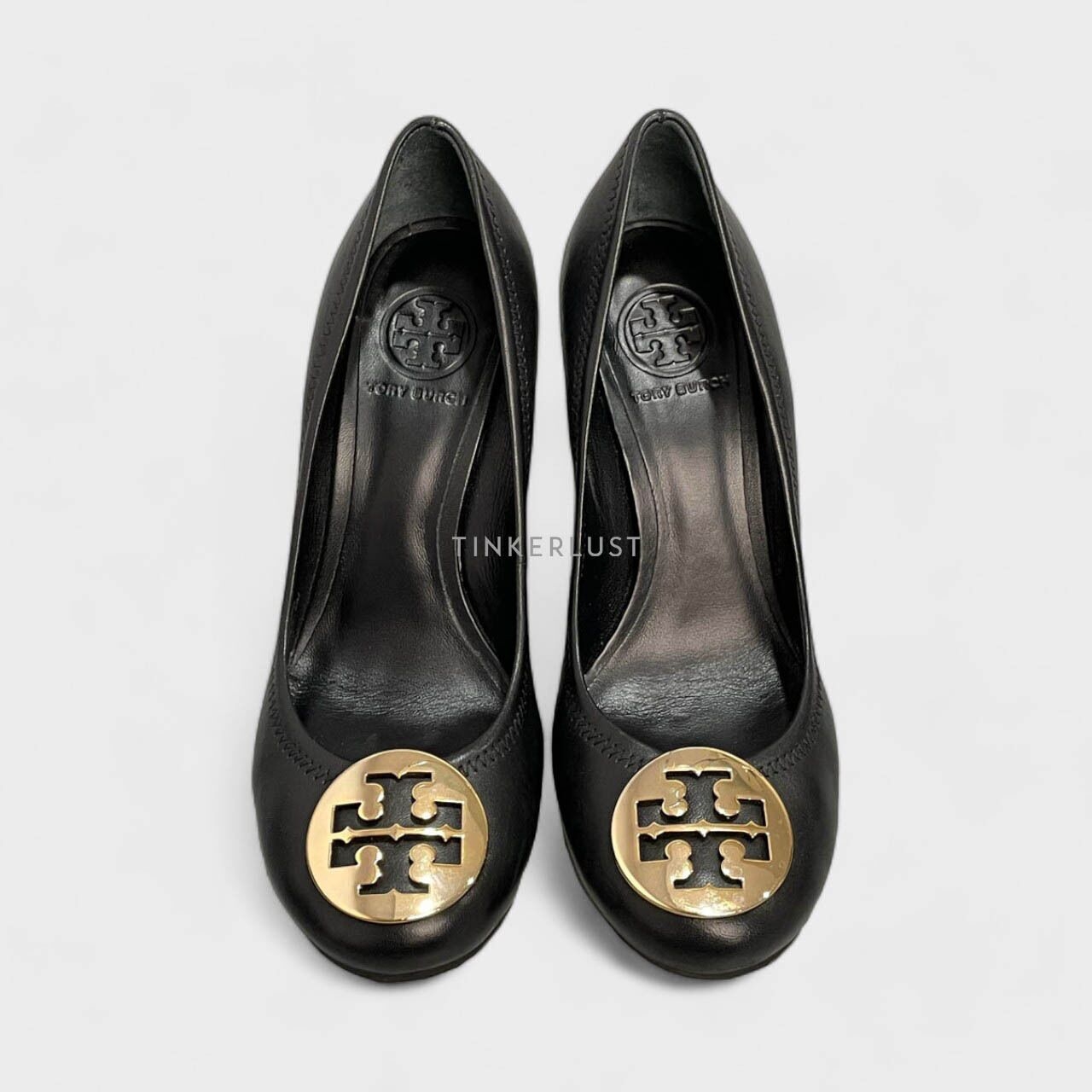 Tory Burch Sophie Leather Black Wedges