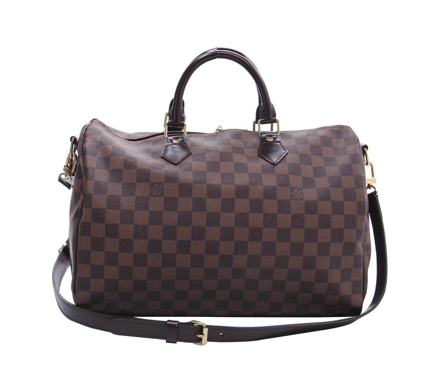 Louis Vuitton Dark Brown Speedy 35 Brown Damier Canvas Satchel