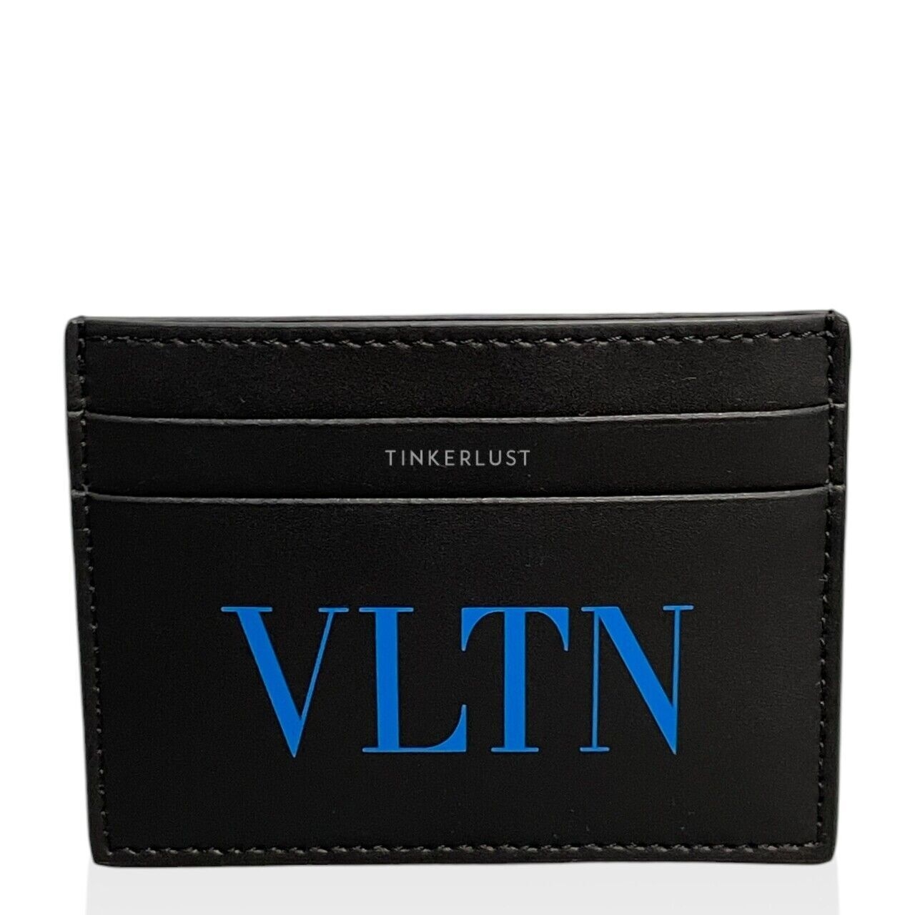 Valentino VLTN Logo Black Leather Card Case