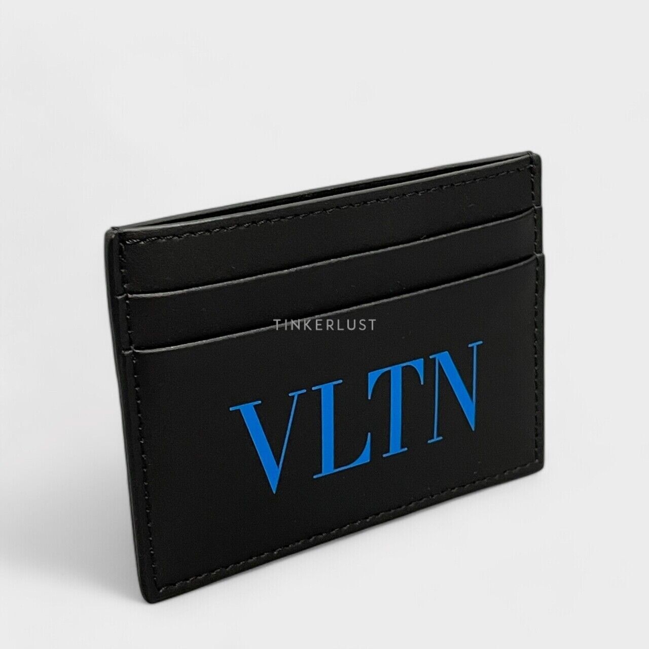 Valentino VLTN Logo Black Leather Card Case