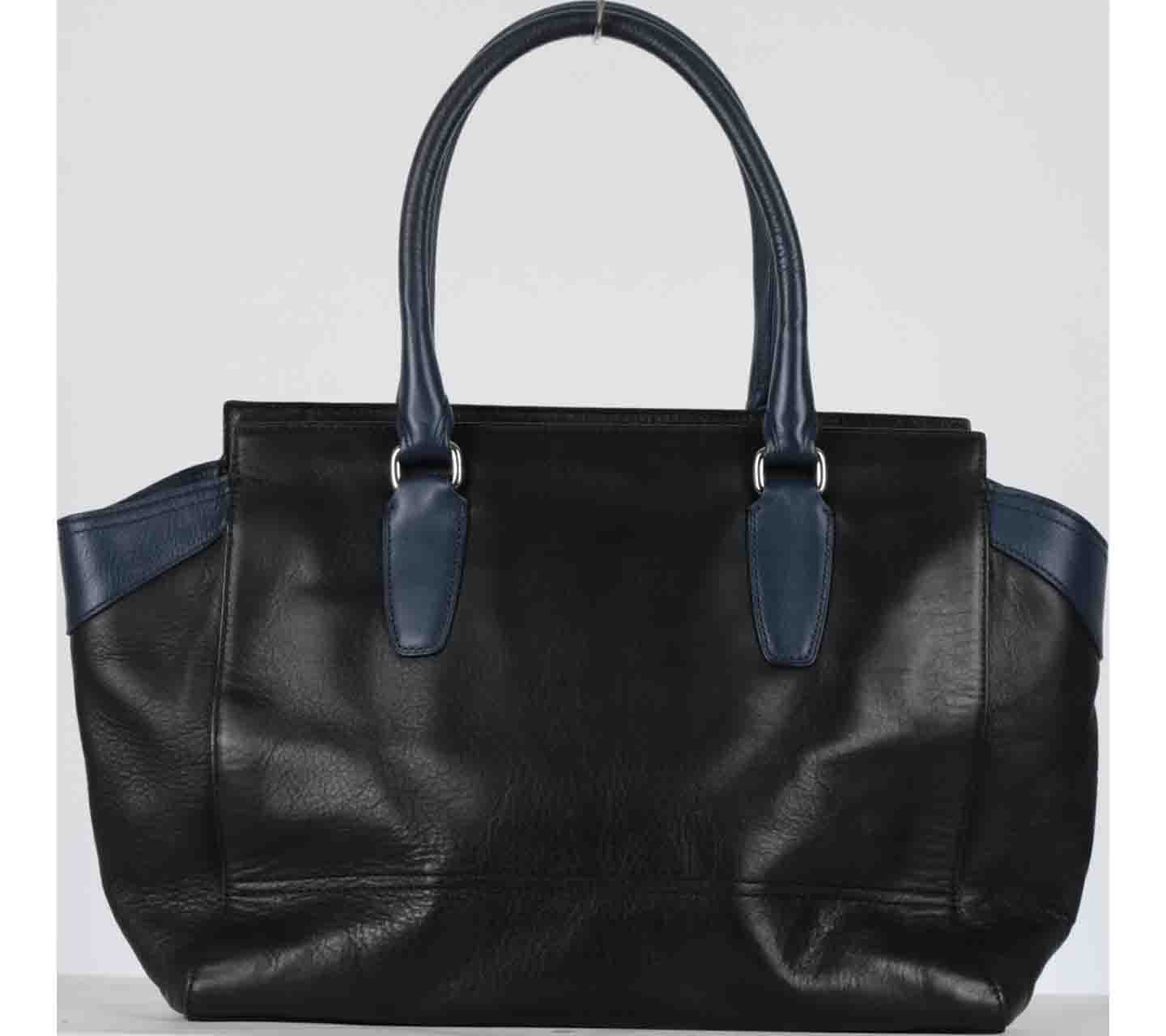 Coach Dark Blue And Black Tassels Tote Bag