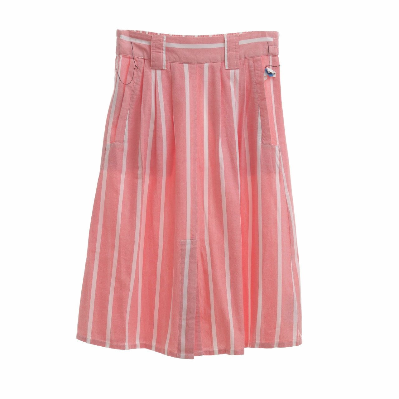 Mango Pink Stripes Midi Skirt