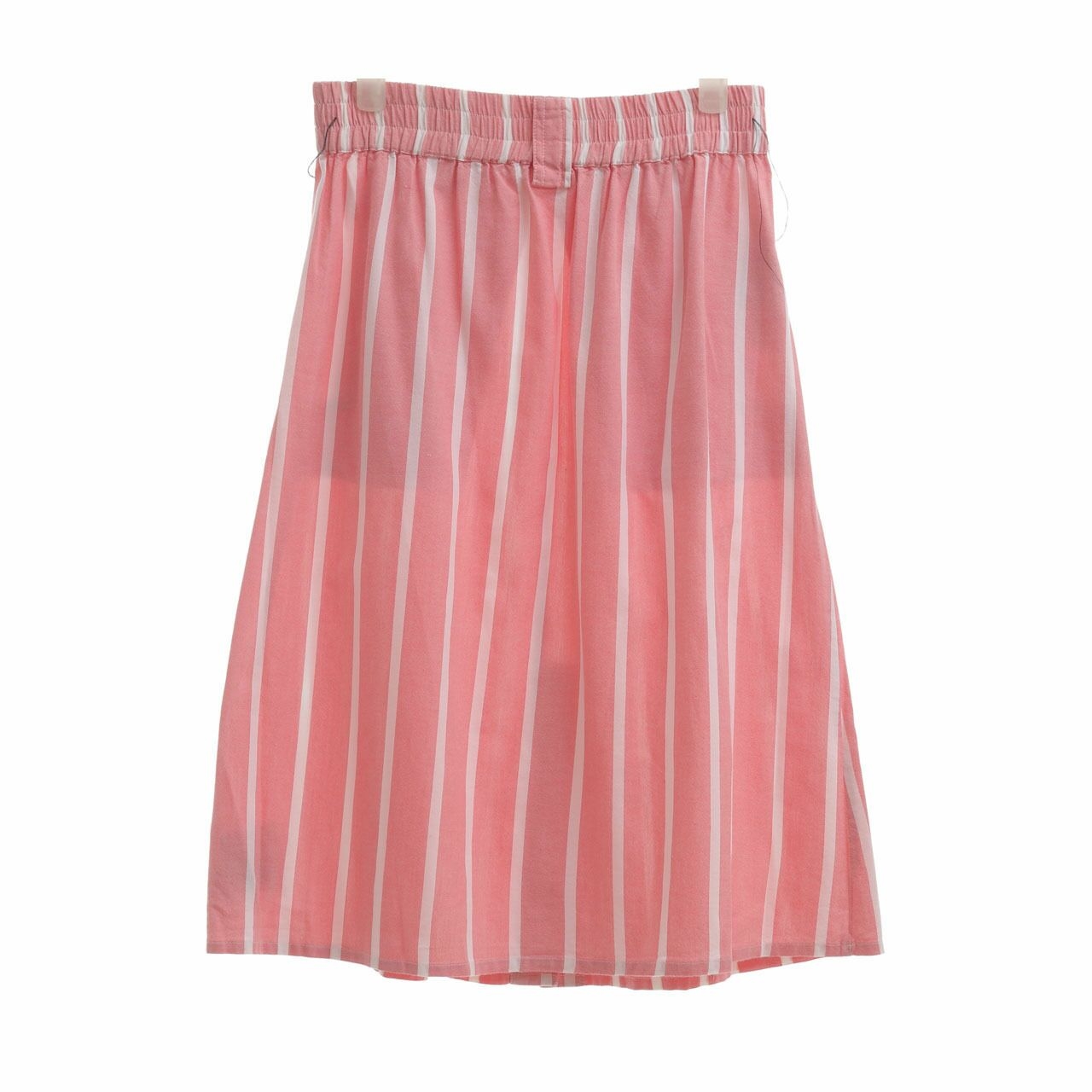 Mango Pink Stripes Midi Skirt