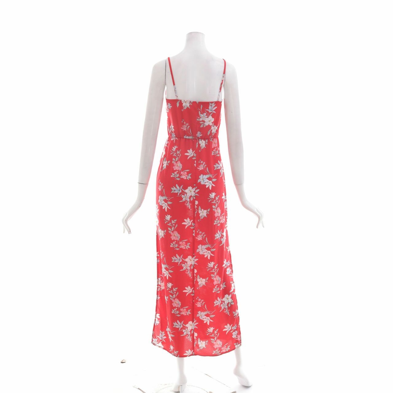 H&M Red Floral With Slit Long Dress