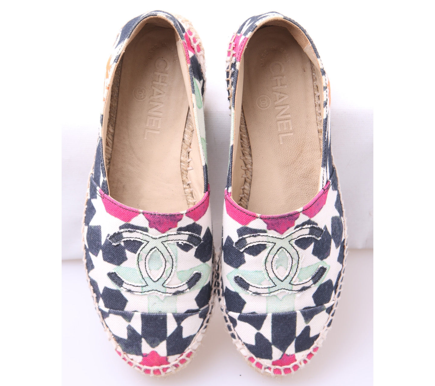 Chanel Multi Colour Slip On Flats