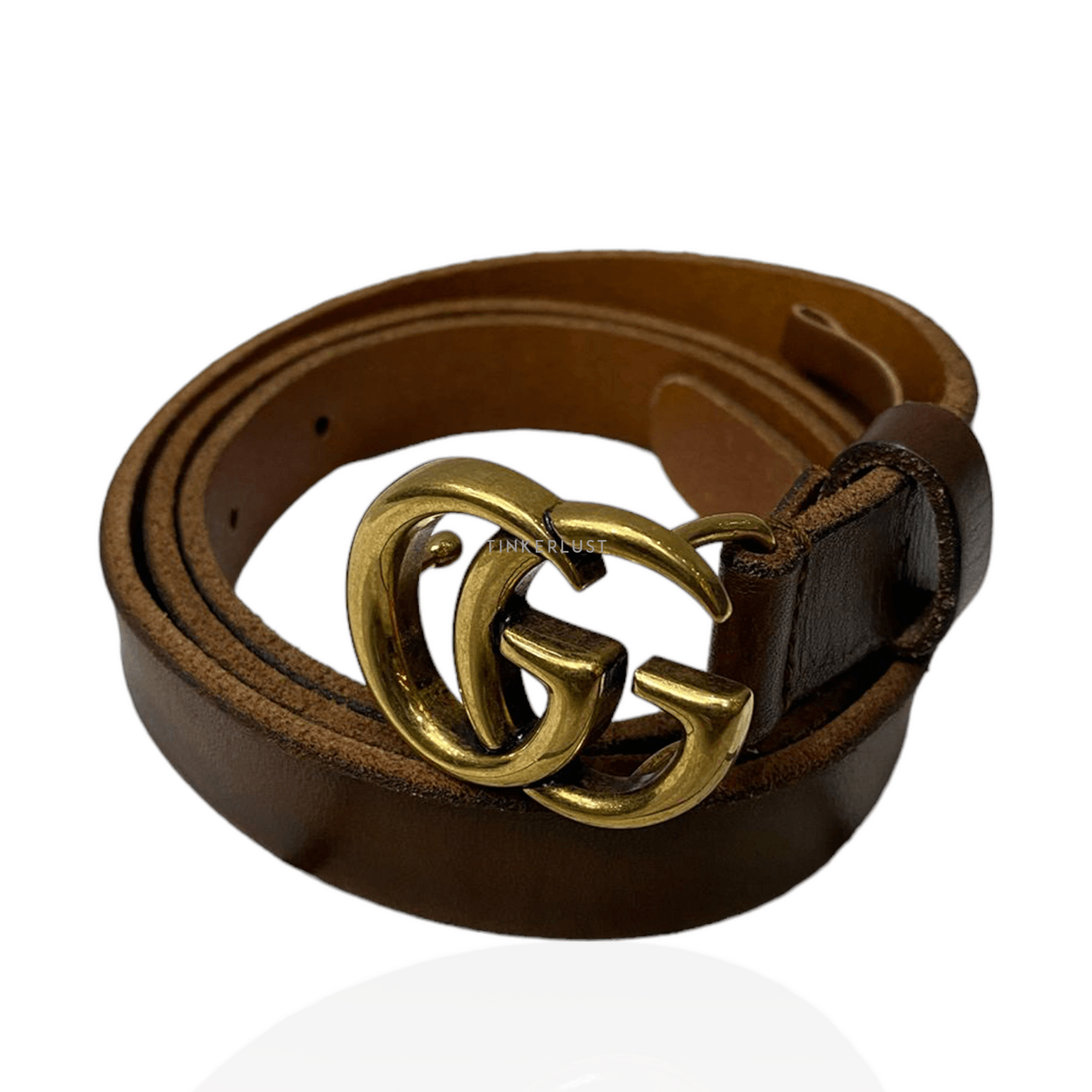 Gucci GG Marmont Brown GHW Belt