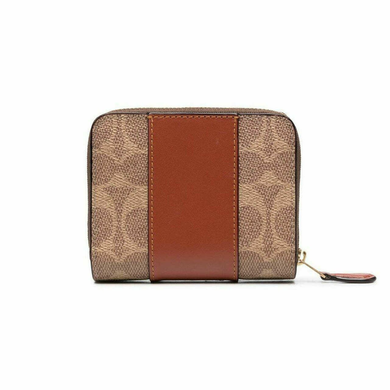 Coach Billfold Wallet Signature Jacquard Tan Rust