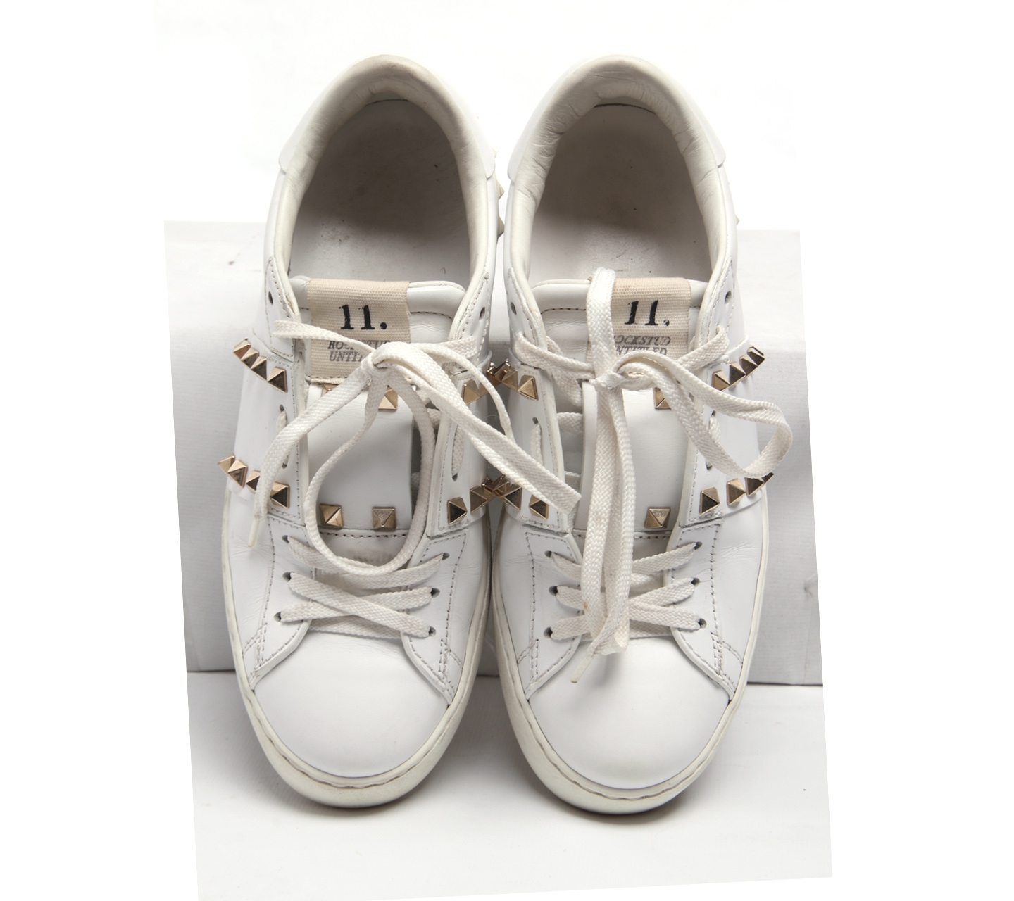 Valentino White Studded Sneakers