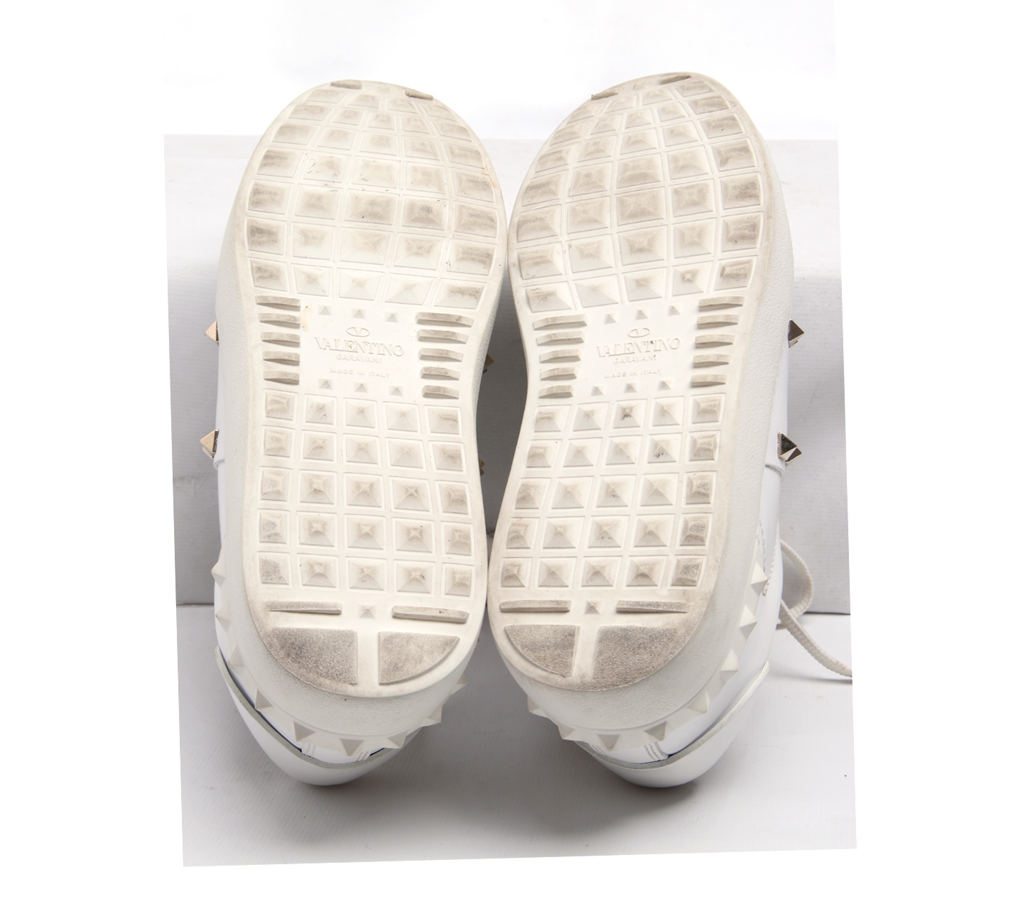 Valentino White Studded Sneakers