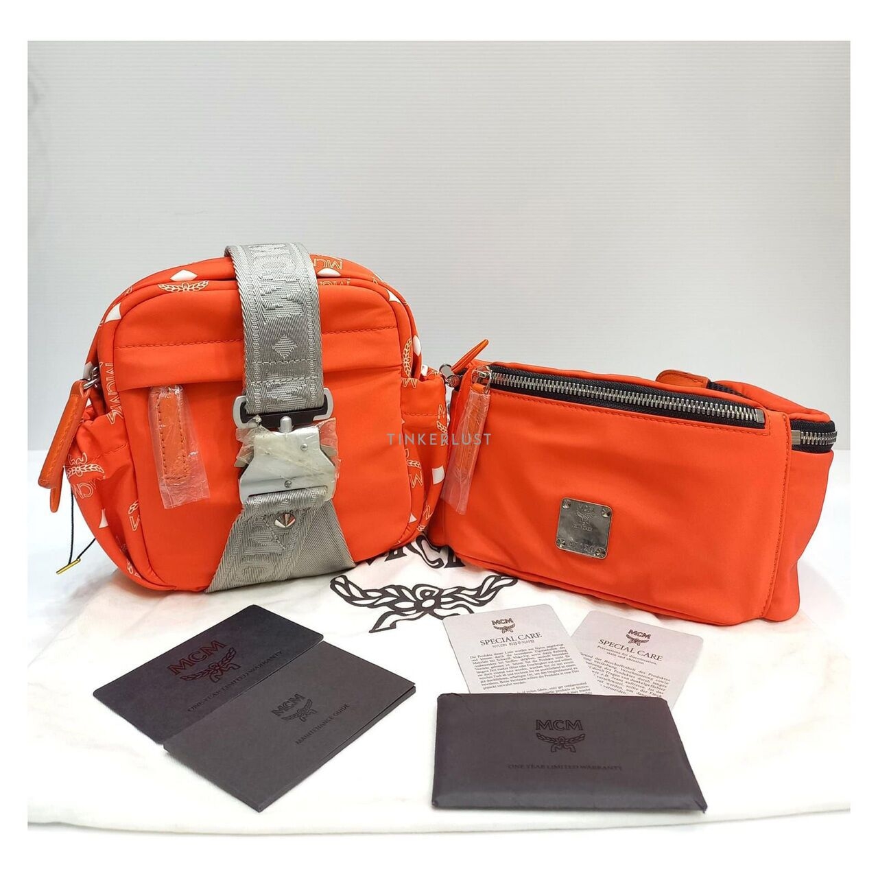 MCM Jemison Nylon Orange 2019 Sling Bag 