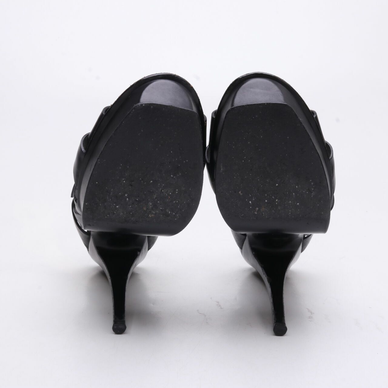 Saint Laurent Calf Black Tribute 105 Platform Sandals Heels	