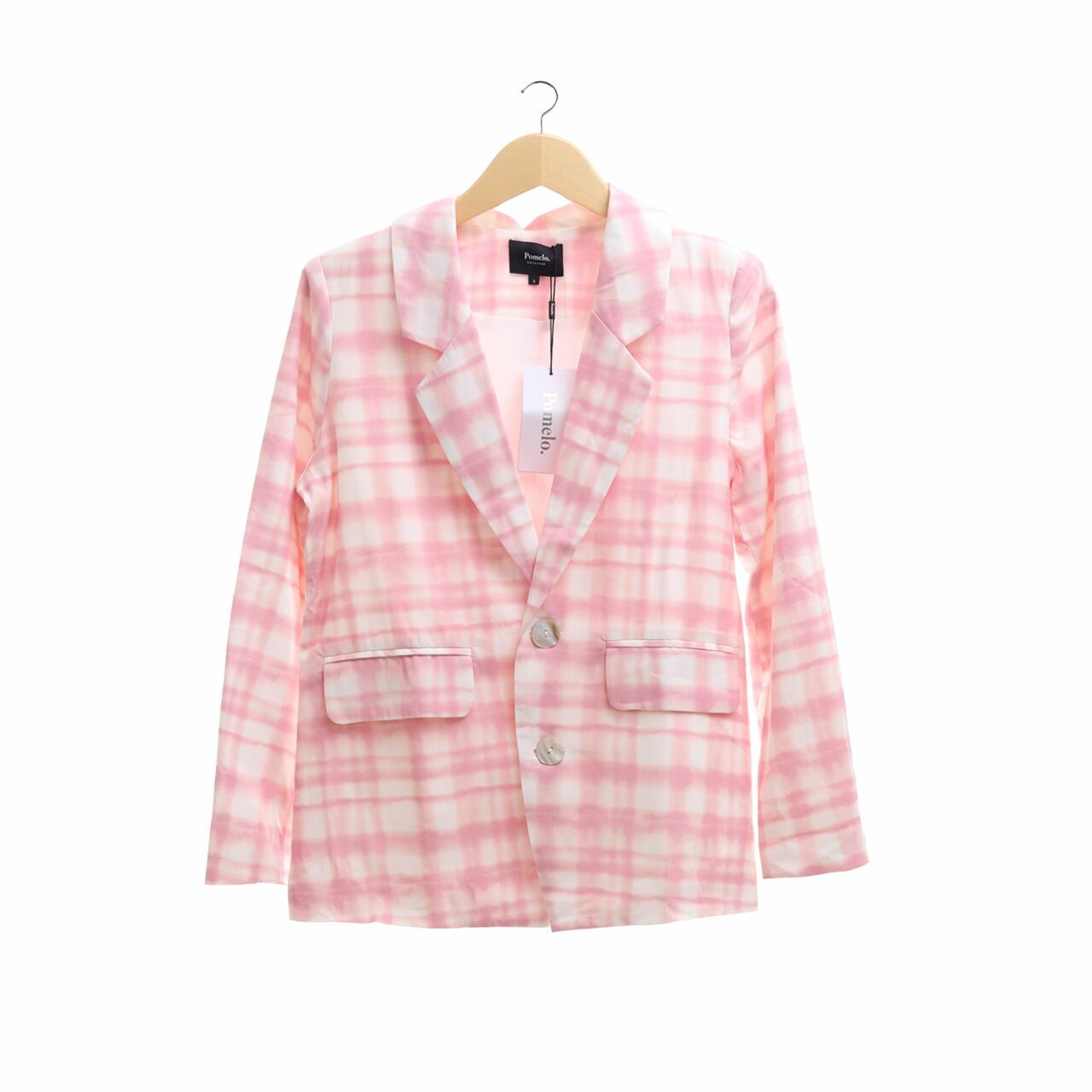 Pomelo. Pink & White Blazer