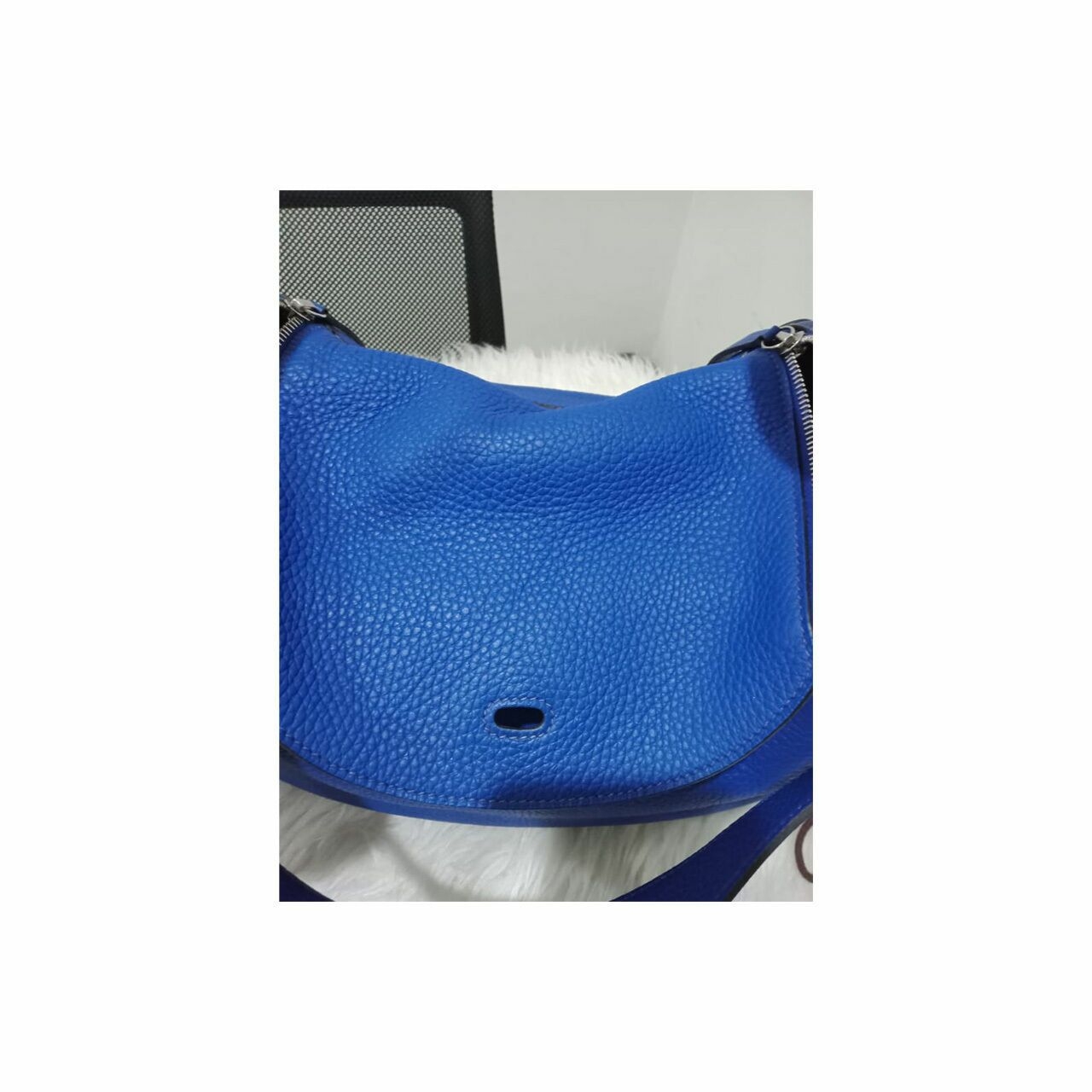 Hermes Lindy 30 Blue Electric Clemence PHW Stamp O Shoulder Bag