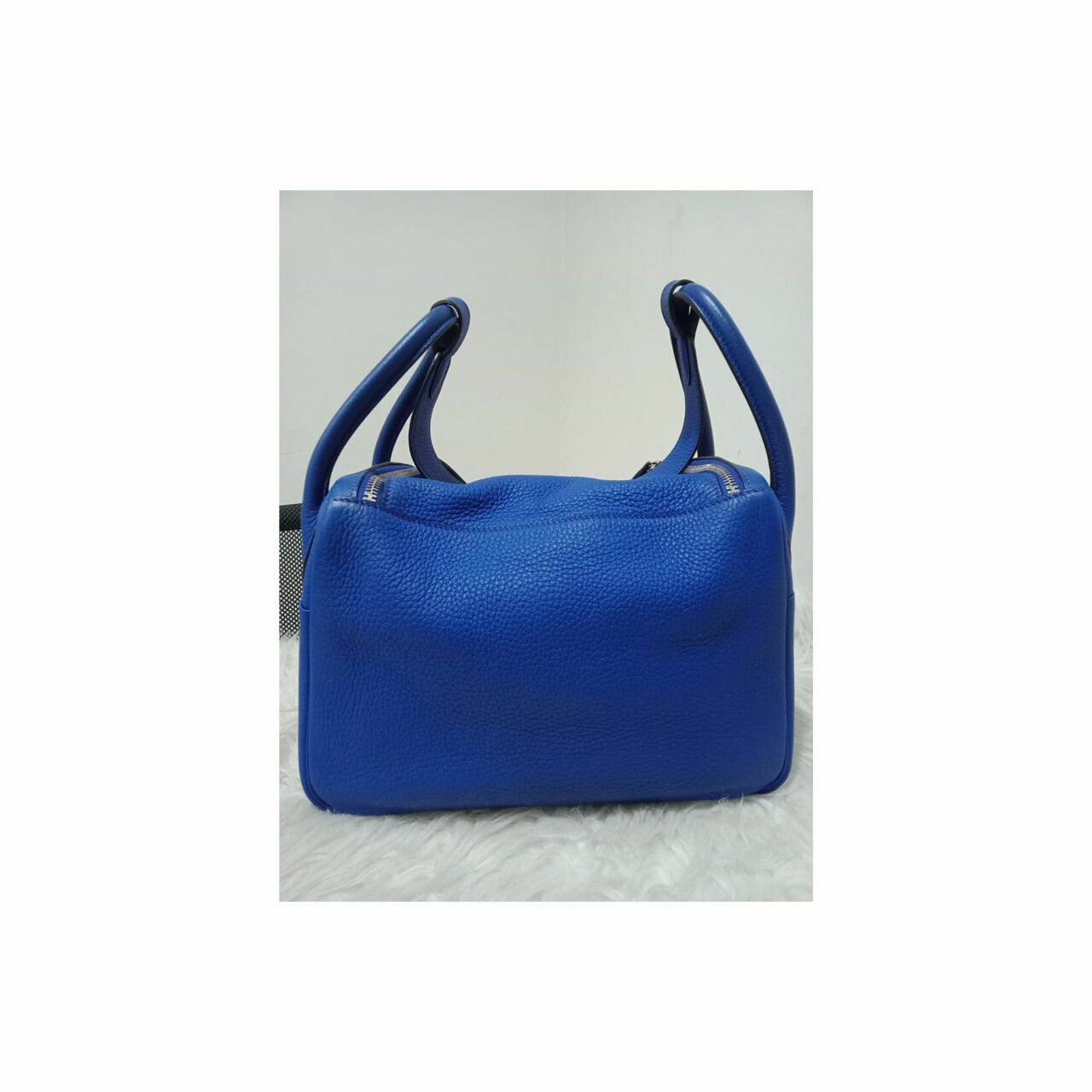 Hermes Lindy 30 Blue Electric Clemence PHW Stamp O Shoulder Bag