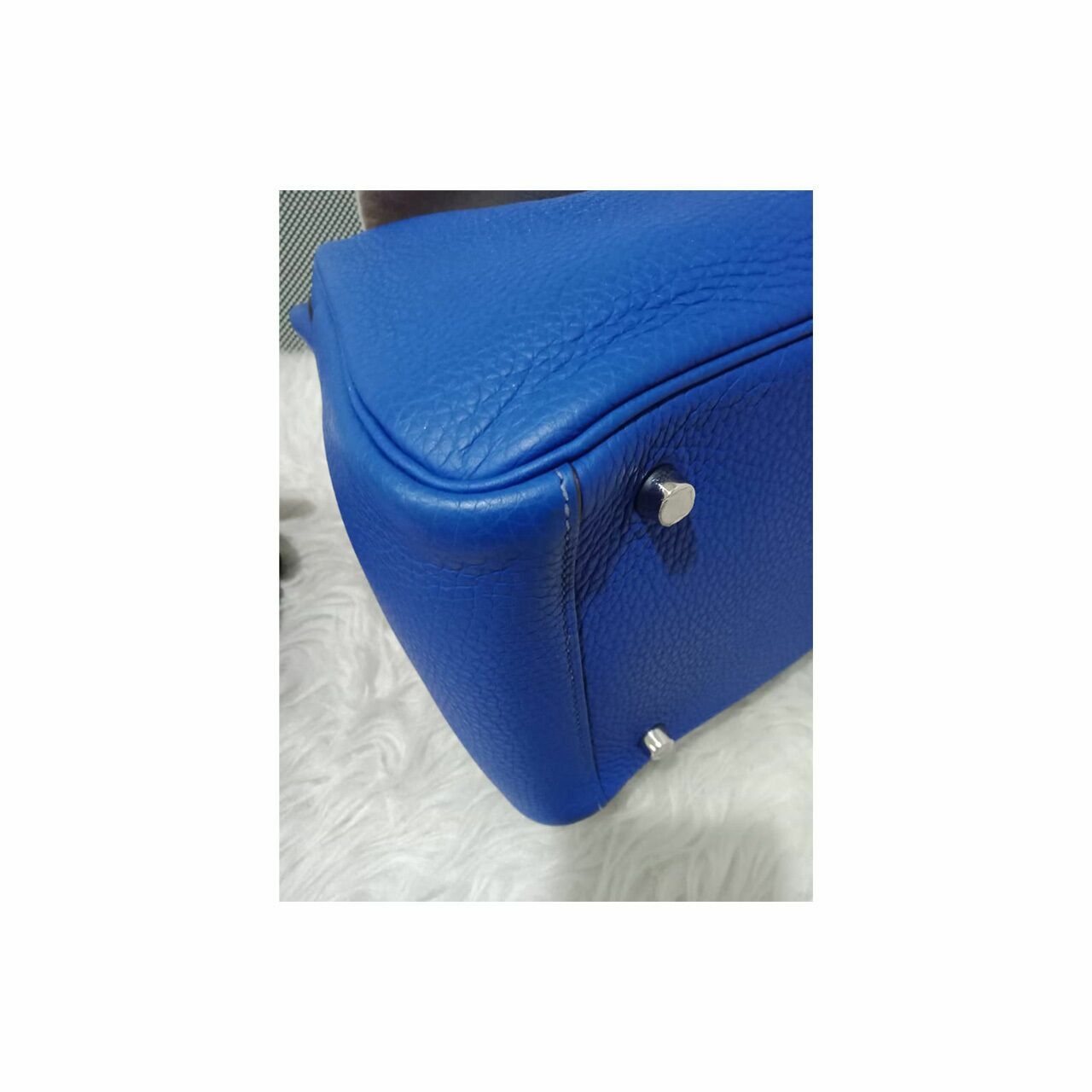 Hermes Lindy 30 Blue Electric Clemence PHW Stamp O Shoulder Bag