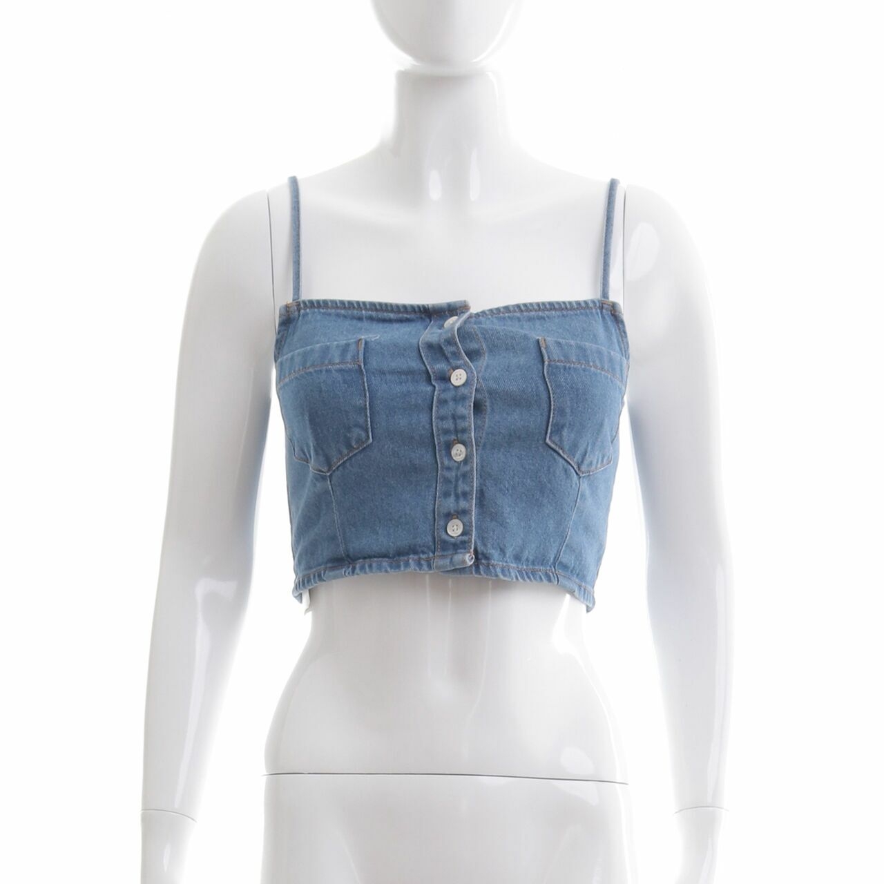 Pomelo. Blue Crop Sleeveless