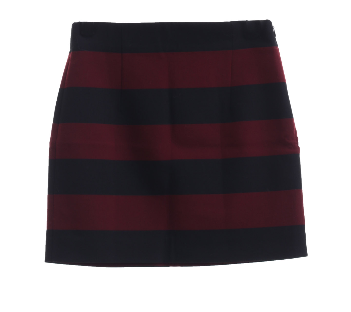 Zara Black & Maroon Striped Mini Skirt