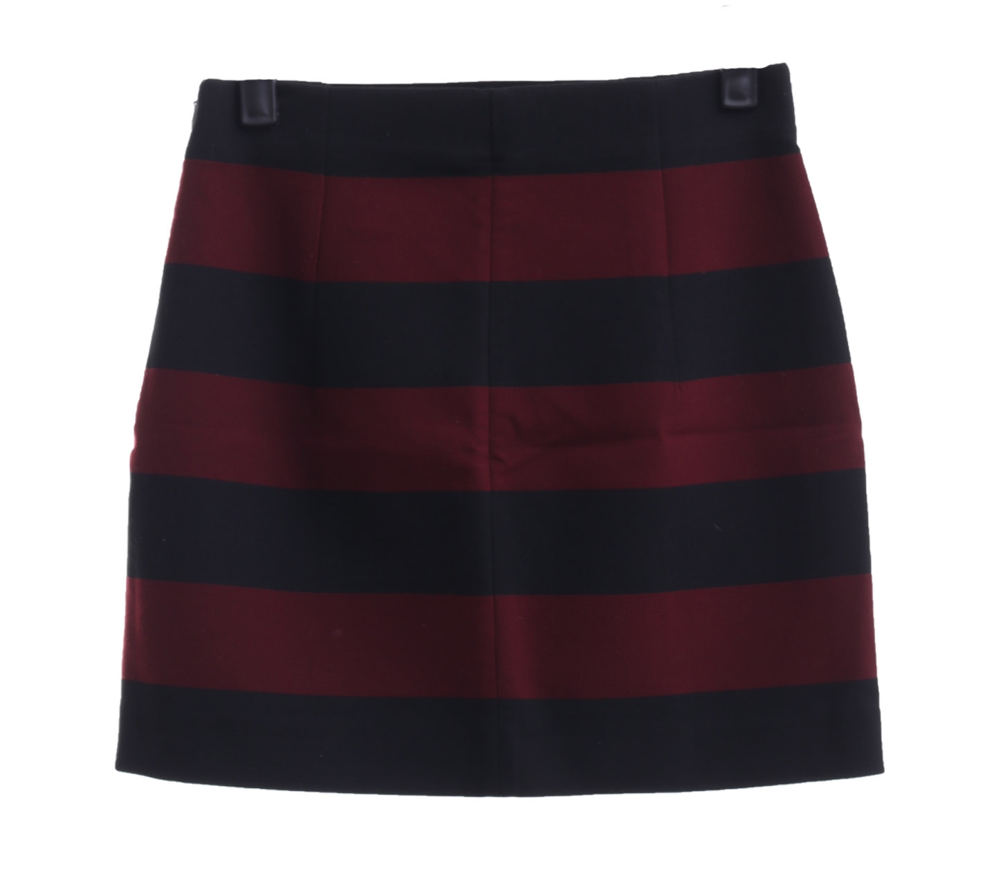 Zara Black & Maroon Striped Mini Skirt