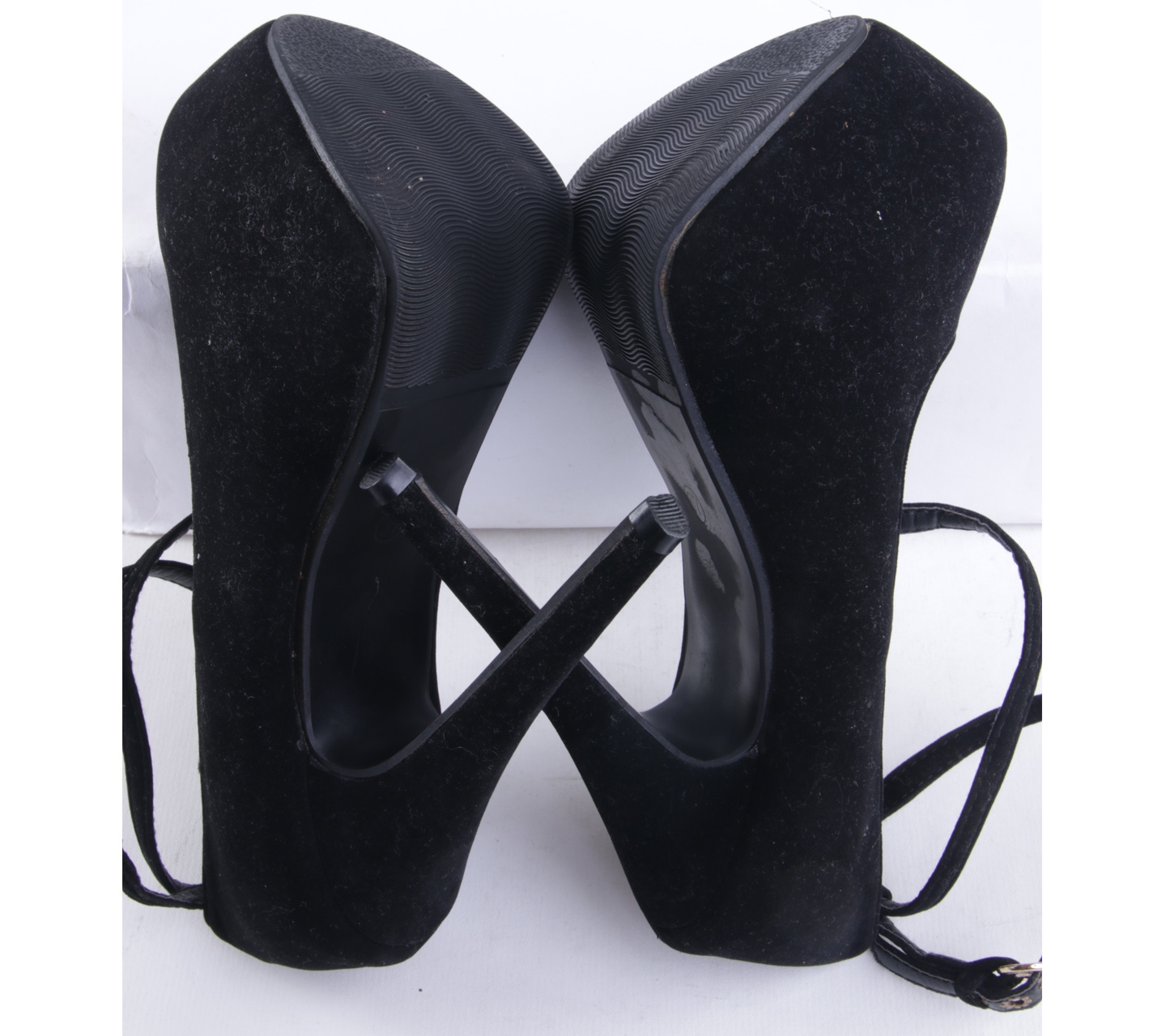 Private Collection Black Platform Pump Strap Heels