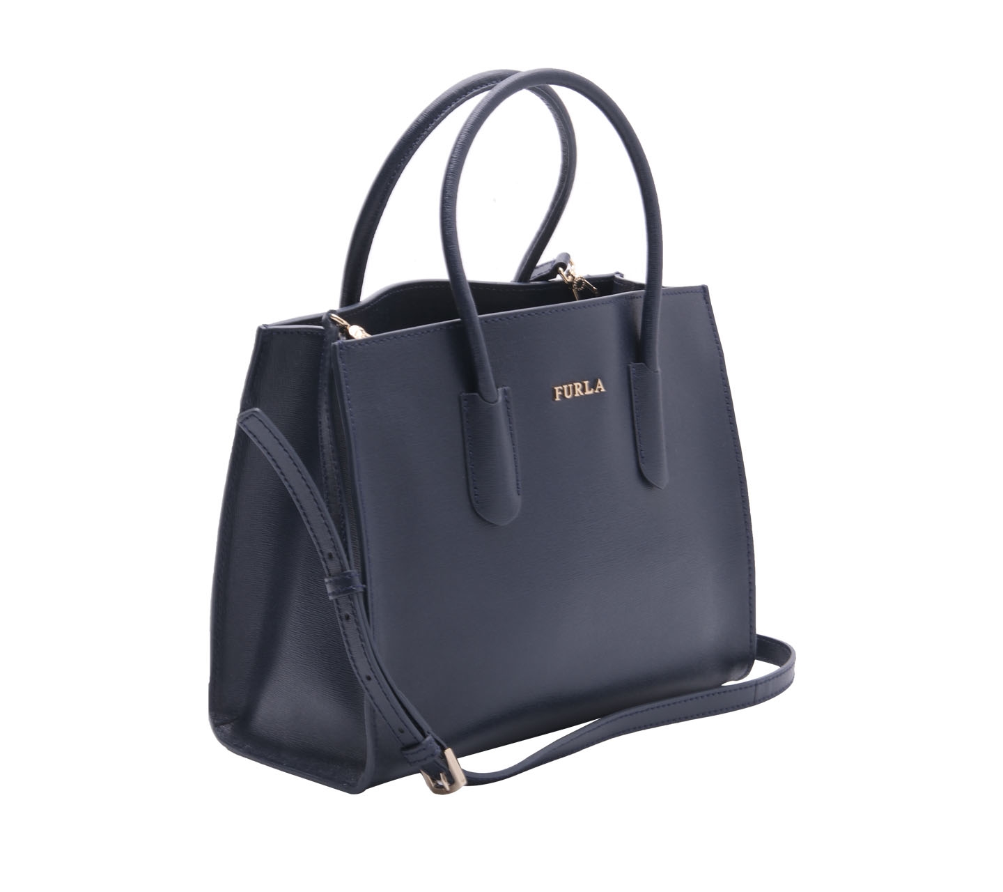 Furla Navy Leather Satchel