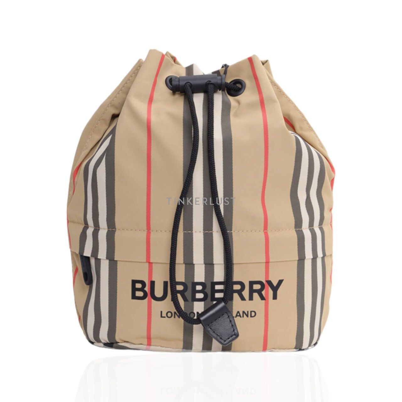 Burberry Icon Stripe Econyl Drawcord Pouch in Archive Beige Sling Bag