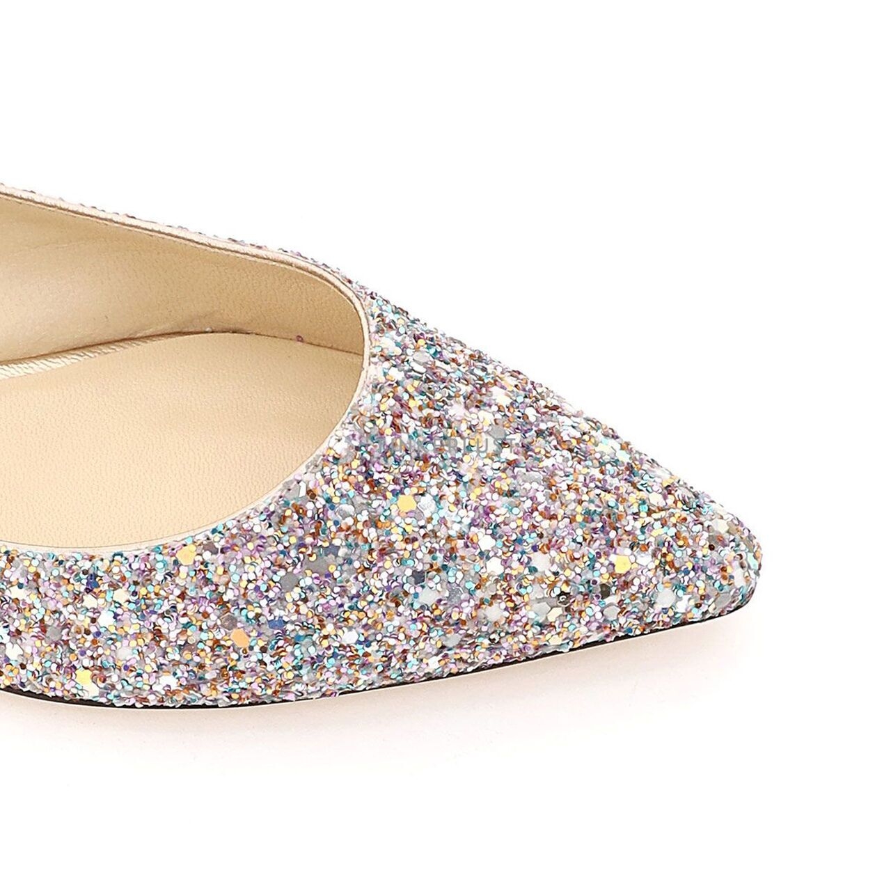 Jimmy Choo Love Ballerina in Mochi Luminous Glow-in-the-Dark Glitter with JC Button