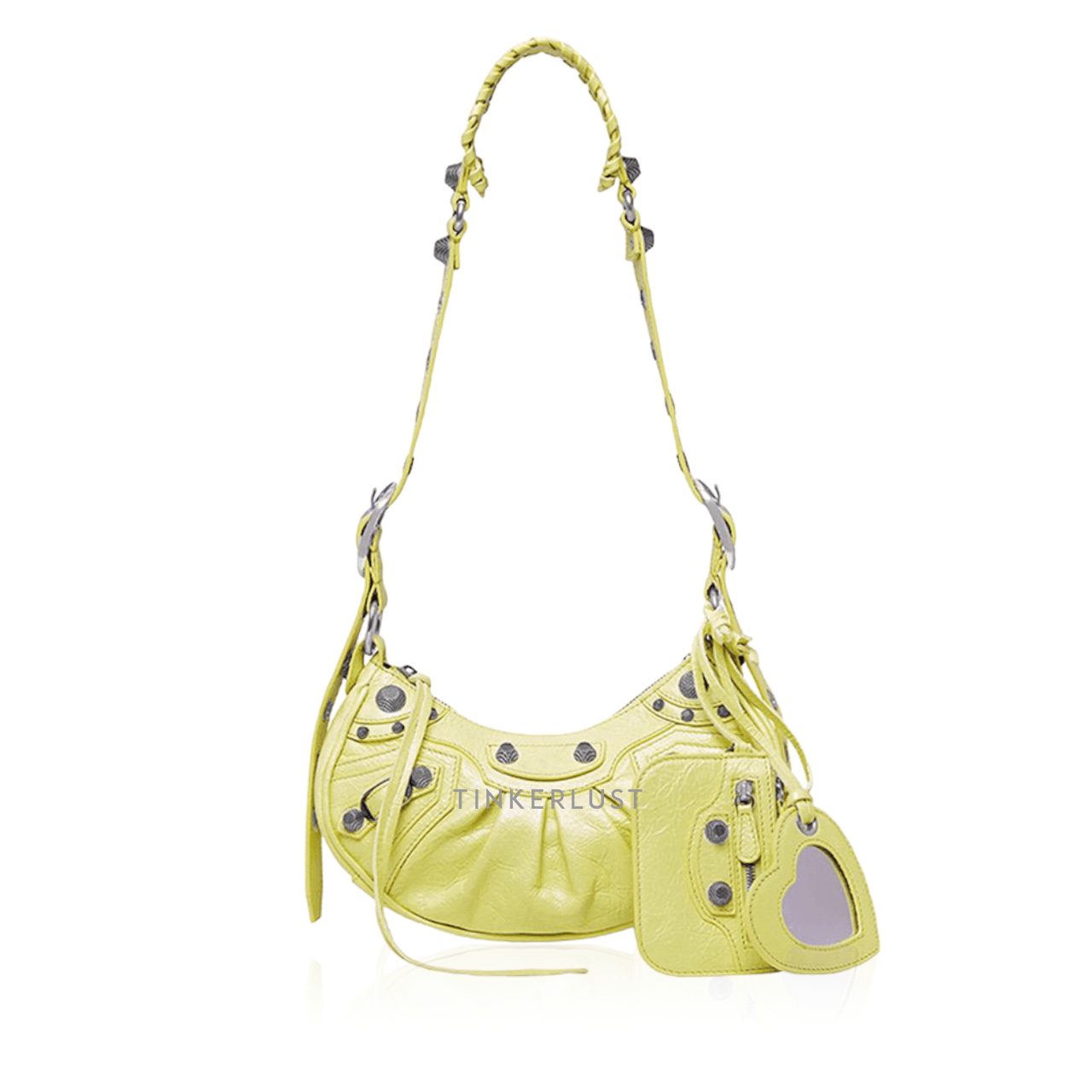 Balenciaga Le Cagole XS Shoulder Bag in Yellow Arena Lambskin SHW