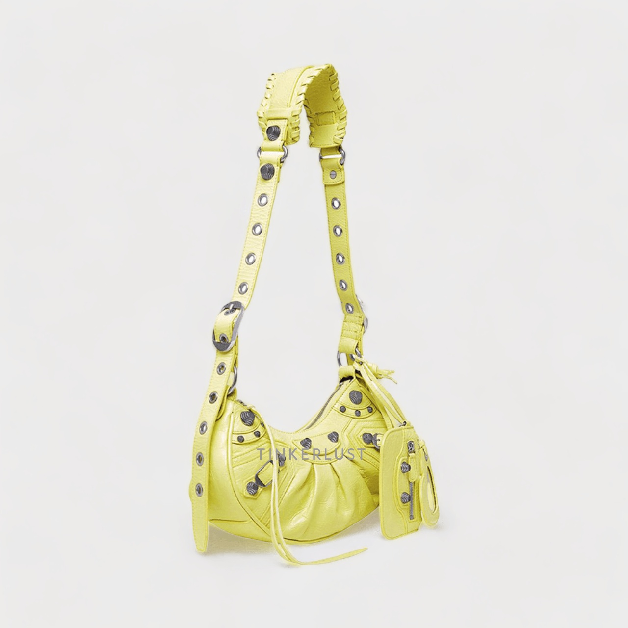 Balenciaga Le Cagole XS Shoulder Bag in Yellow Arena Lambskin SHW