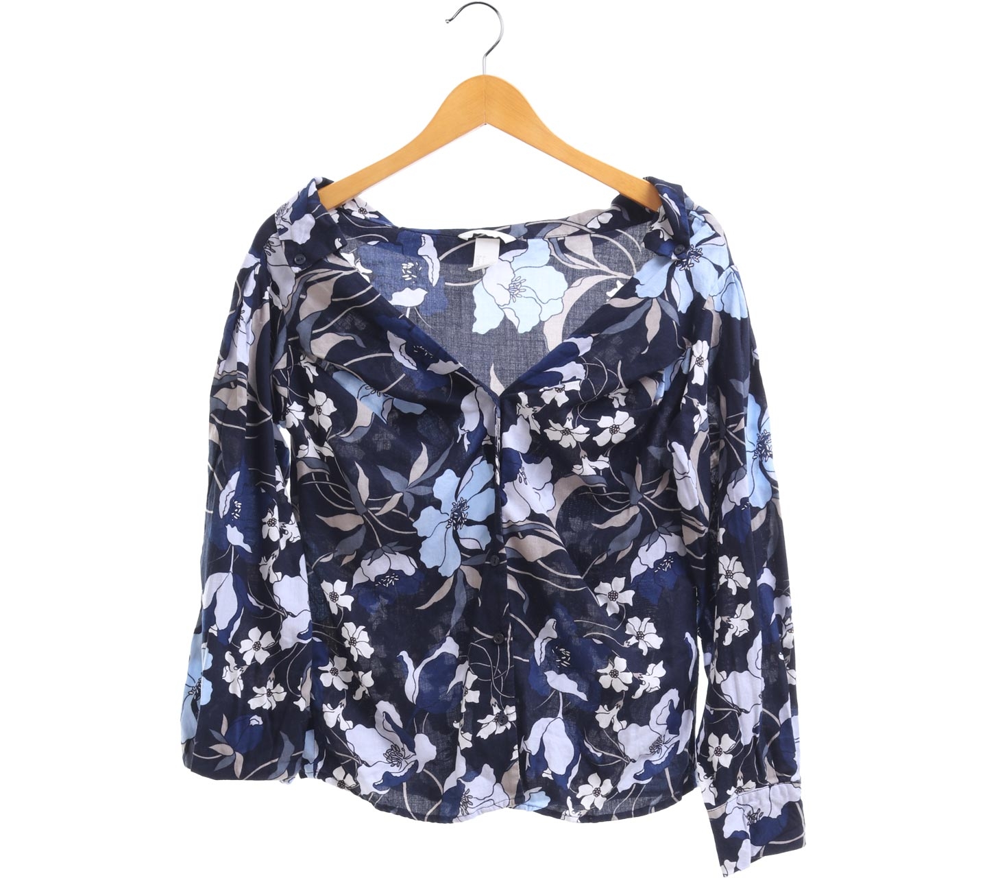 H&M floral navy blouse