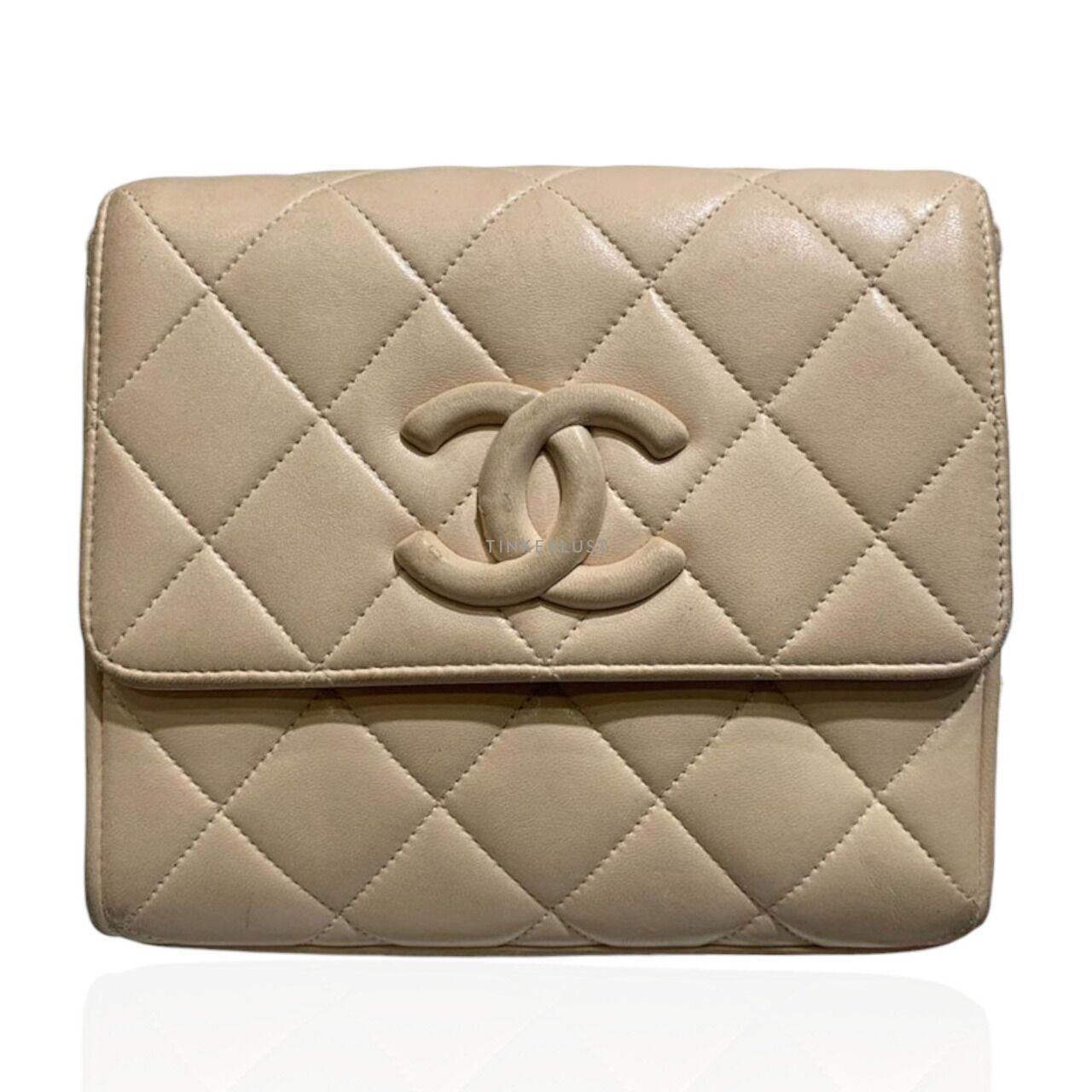 Chanel Vintage Mini Square Calfskin Beige #2 Sling Bag