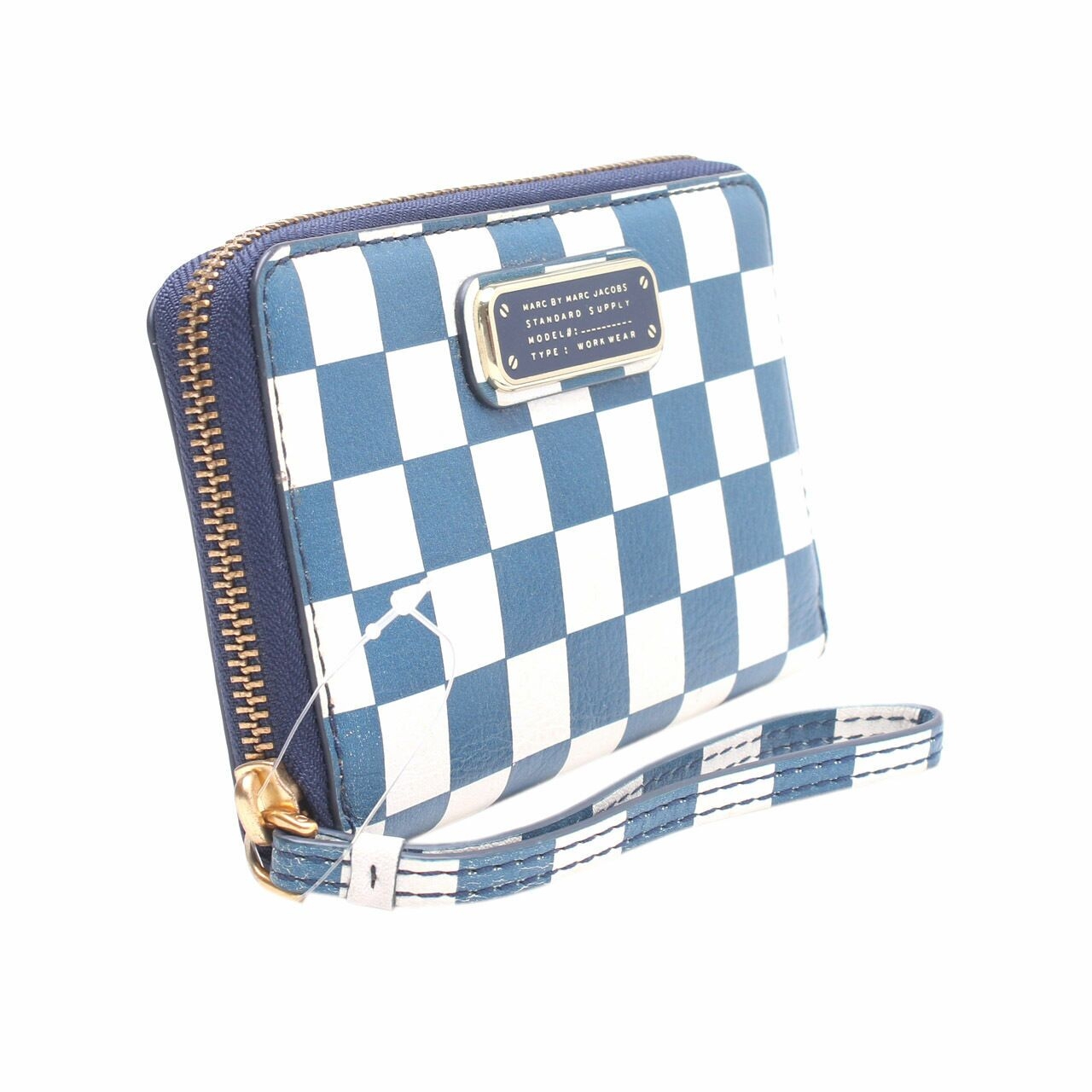 Marc by Marc Jacobs Blue Checkerboard Wingman Wristlet Wallet