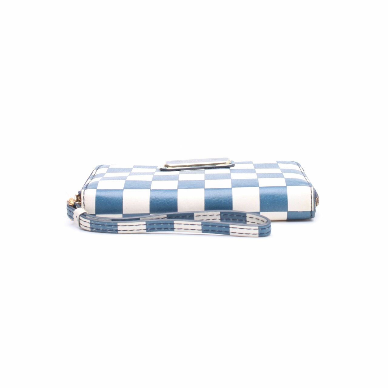 Marc by Marc Jacobs Blue Checkerboard Wingman Wristlet Wallet