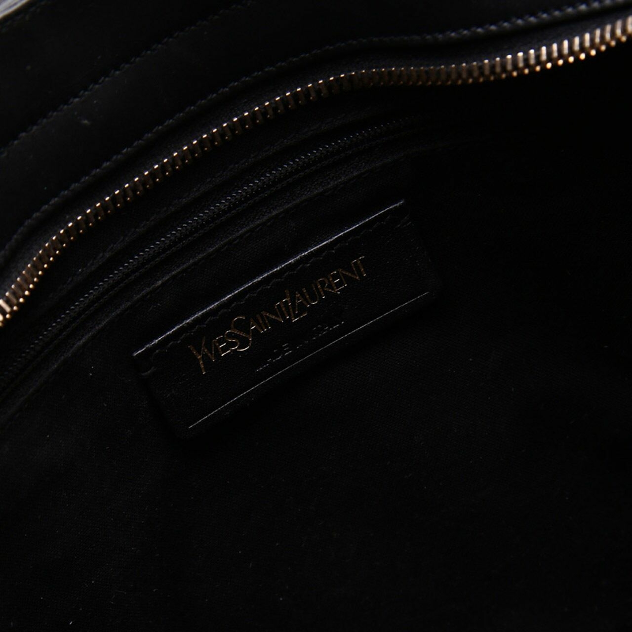 Yves Saint Laurent Sac Ligne Y Black and Gold Satchel Bag