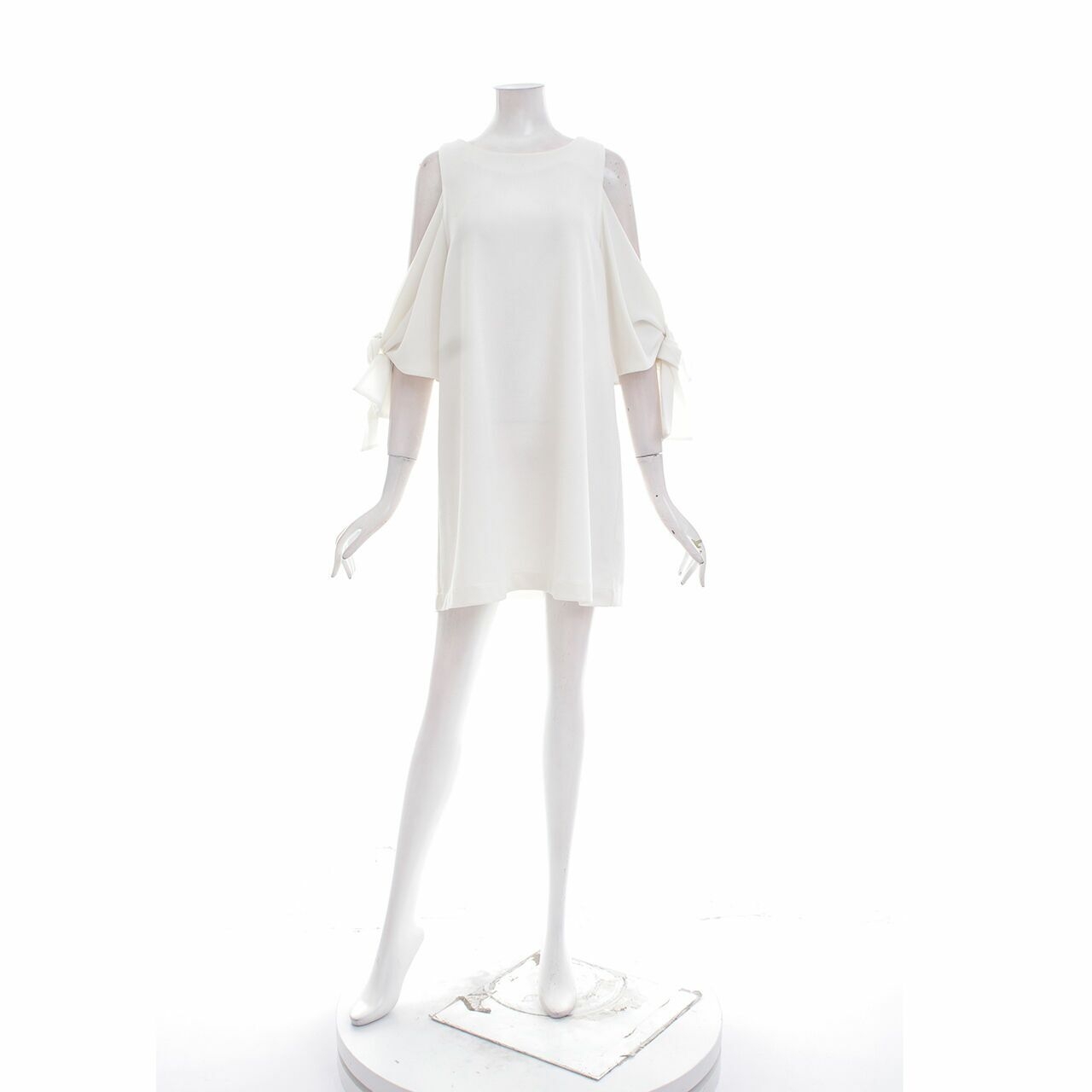 Zara White Cold Shoulder Mini Dress	