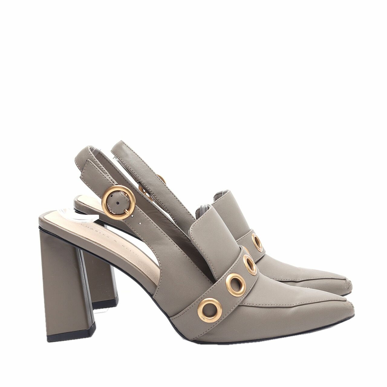 Charles & Keith Olive Mules Strap Heels