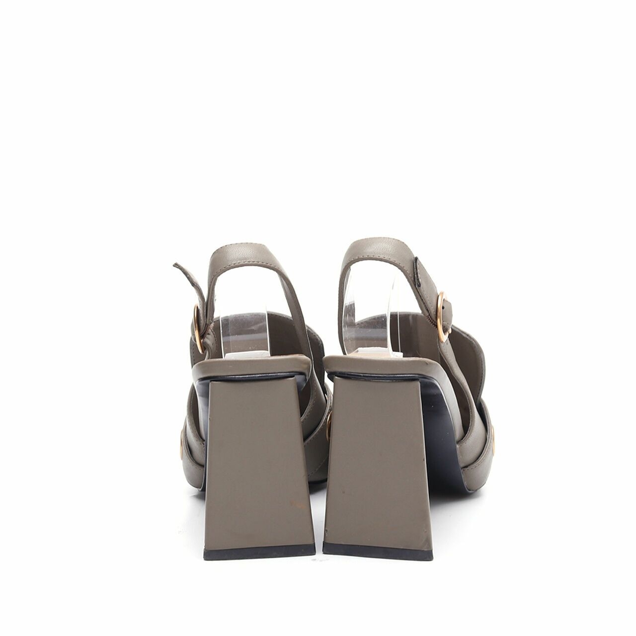 Charles & Keith Olive Mules Strap Heels