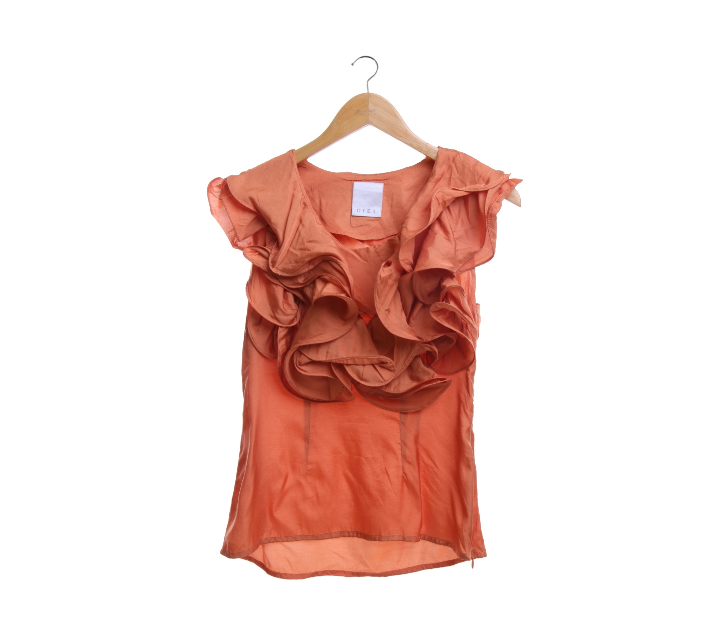 Ciel Orange Ruffle Sleeveless