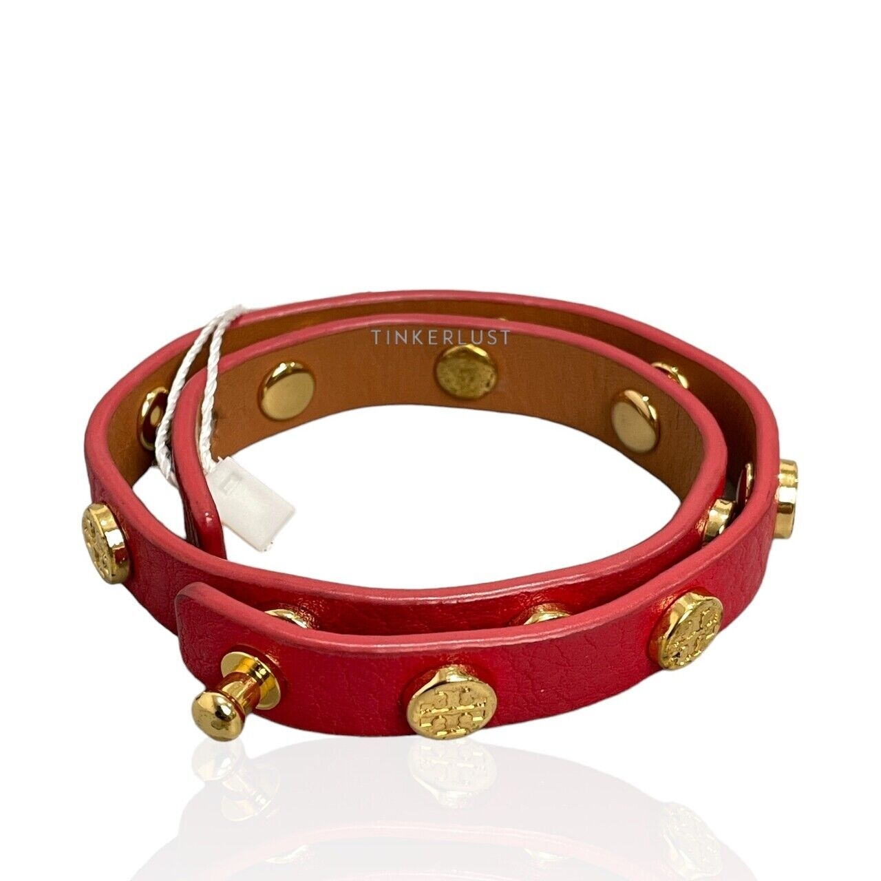 Tory Burch Double Tour Red Leather Bracelet