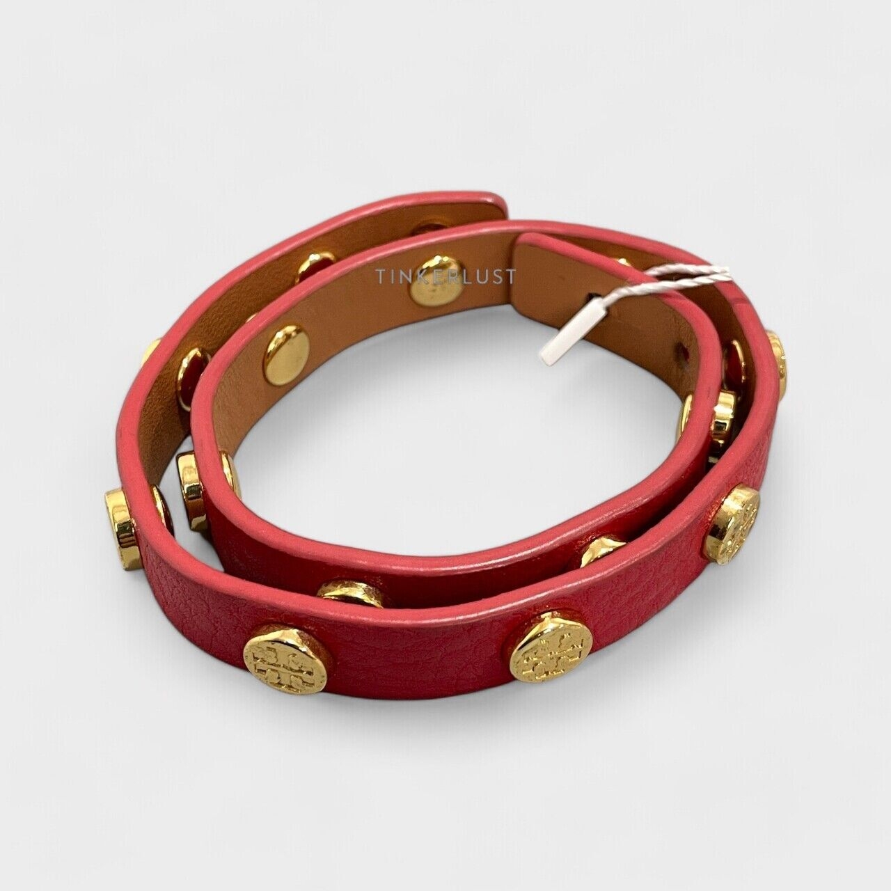 Tory Burch Double Tour Red Leather Bracelet