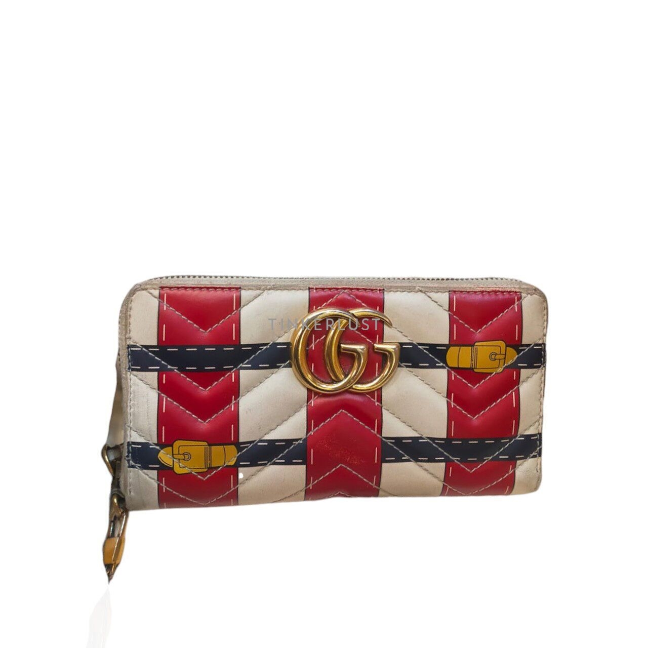 Gucci GG Marmont Multi Leather Trompe L'Oeil Zip Around Wristlet Wallet