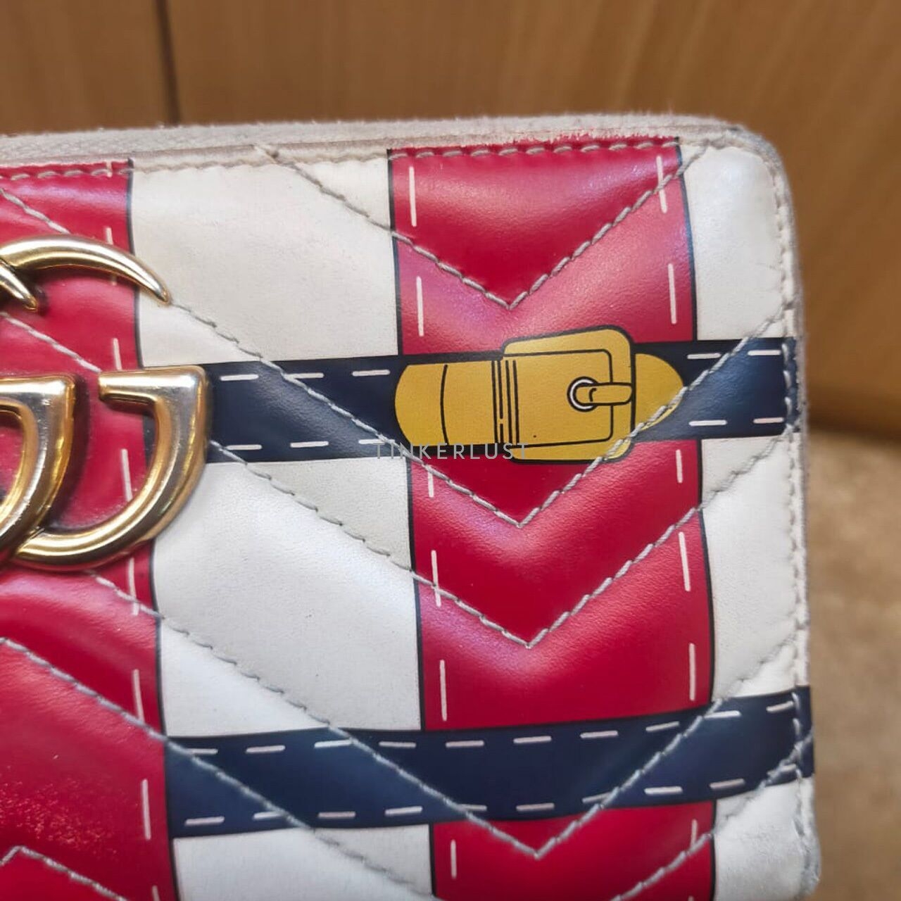 Gucci GG Marmont Multi Leather Trompe L'Oeil Zip Around Wristlet Wallet