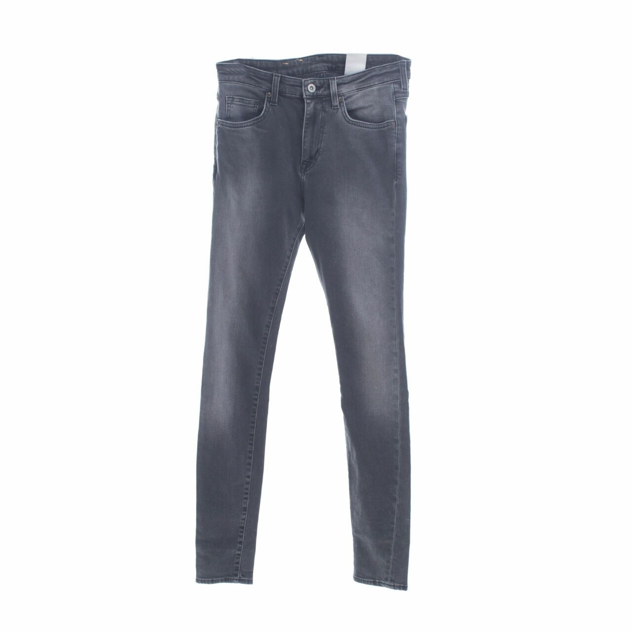 H&M Grey Washed Denim Low Waist Long Pants