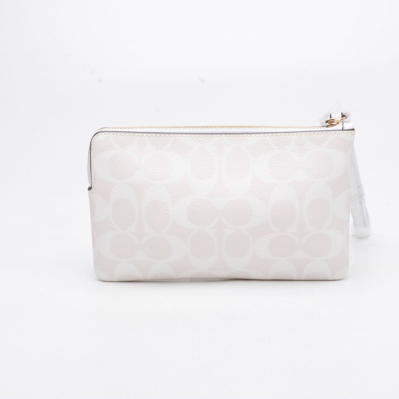 Coach 6648 Signature Large Wristlet Chalk Glacier White Wallet 