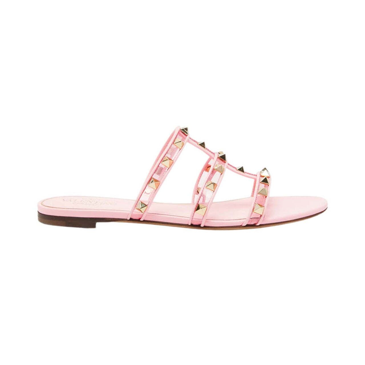 Valentino Garavani Rockstud Strappy Sandal Thong T Transparent Pink